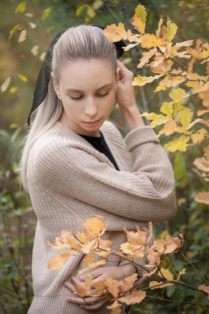 Young woman in forest