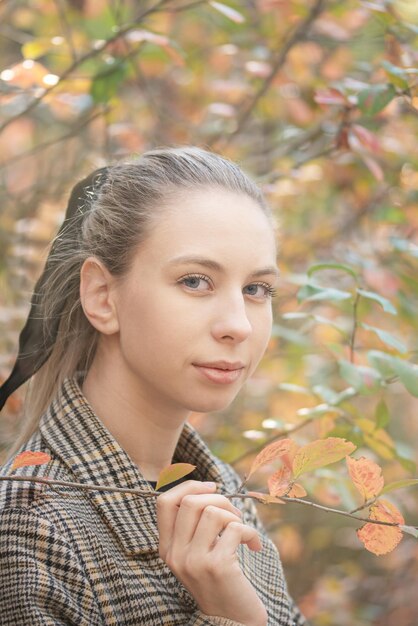 Young woman in forest