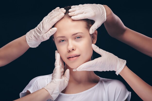 Young woman getting a cosmetic procedure