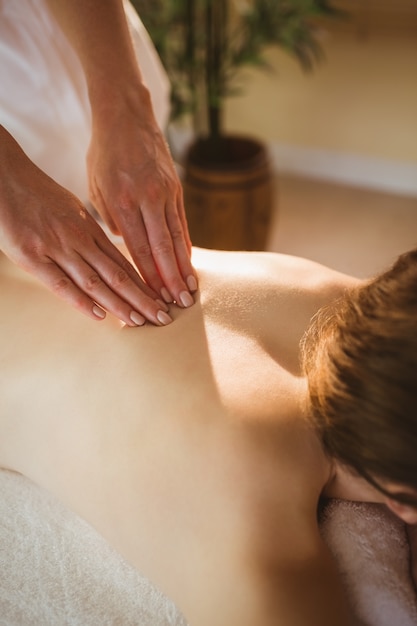 Young woman getting a massage