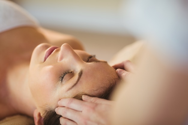 Young woman getting a massage