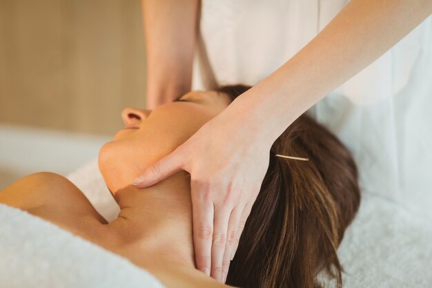 Young woman getting a massage