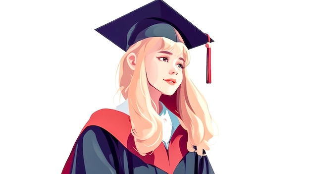 A young woman in graduation cap generative ai