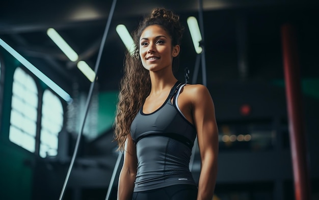 Young woman in the gym AI