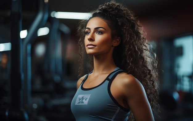 Young woman in the gym AI