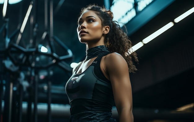 Young woman in the gym AI