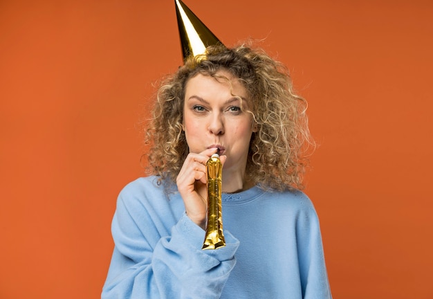 young woman having fun on her birthday