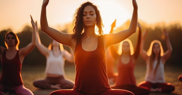 Young woman in her outdoors yoga moment