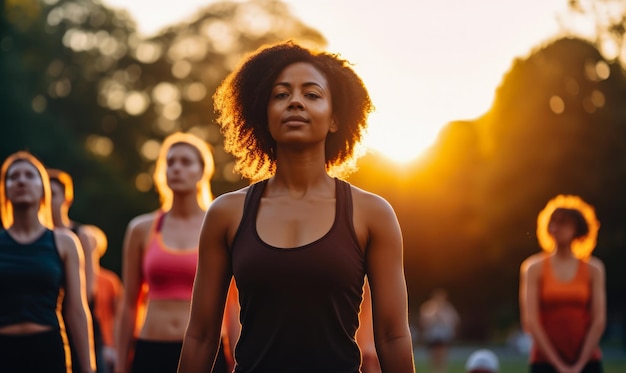 Young woman in her outdoors yoga moment