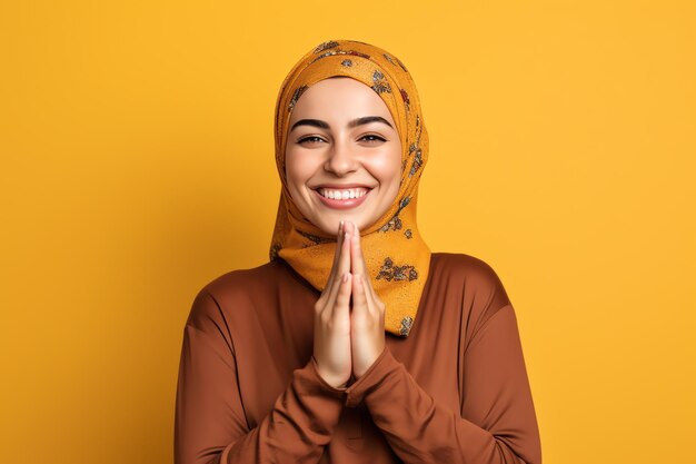 A young woman in a hijab is smiling and is wearing a hijab