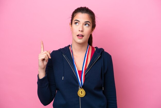 Young Woman over isolated background