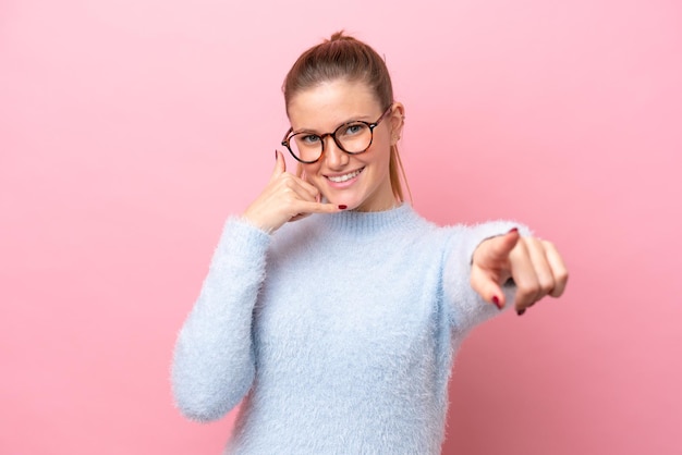 Young woman over isolated background