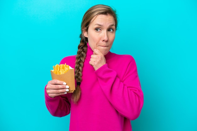 Young Woman over isolated background