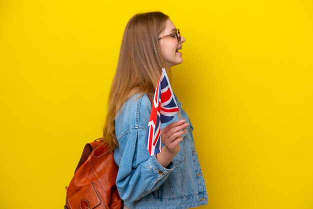 Young woman over isolated background