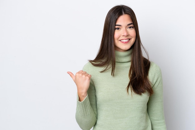 Young woman over isolated background