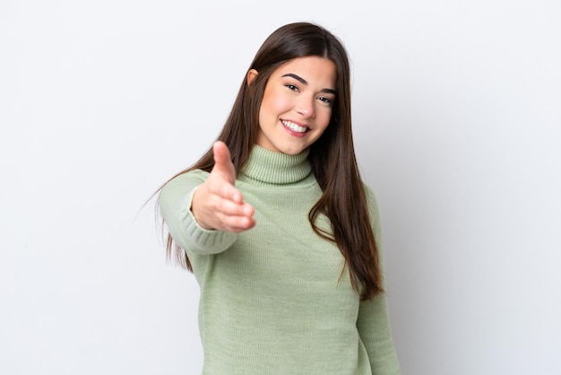 Young woman over isolated background