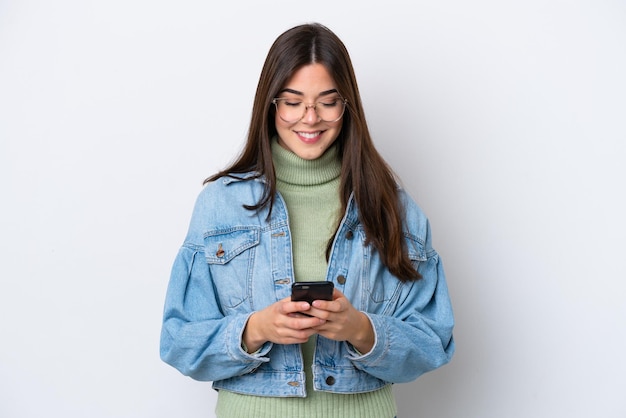 Young woman over  isolated background