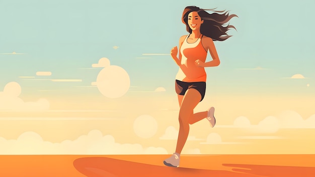 Young woman jogging