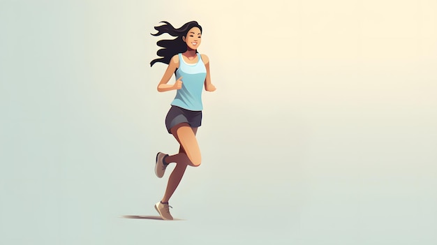 ジョギングをしている若い女性