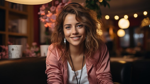 young woman listening to music