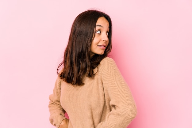 Young woman looking to the back