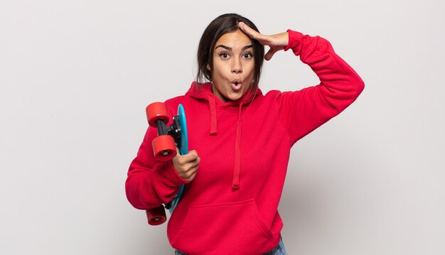 Young woman looking happy