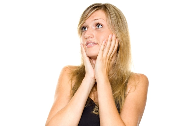 Young woman looking surprised