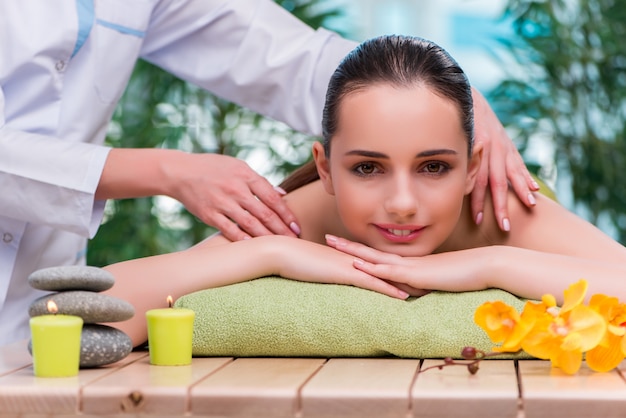 Young woman during massage session