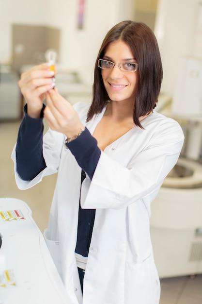 Young woman in the medical laboratory