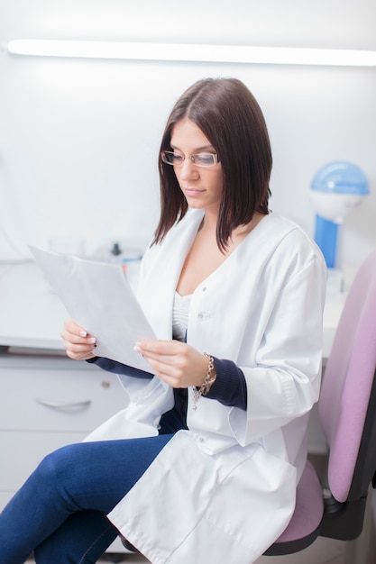 Young woman in the medical laboratory