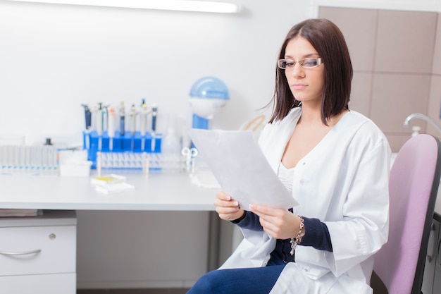 Young woman in the medical laboratory