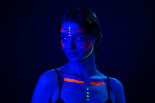 Young Woman Under Neon LightxAxA