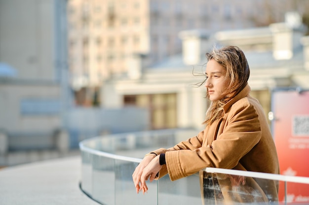 Young woman at observation deck