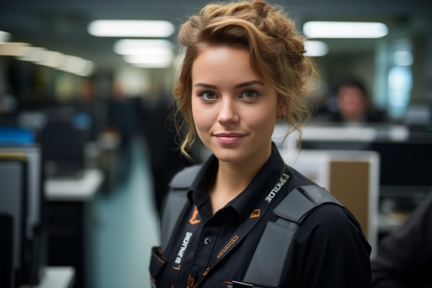 a young woman in an office setting