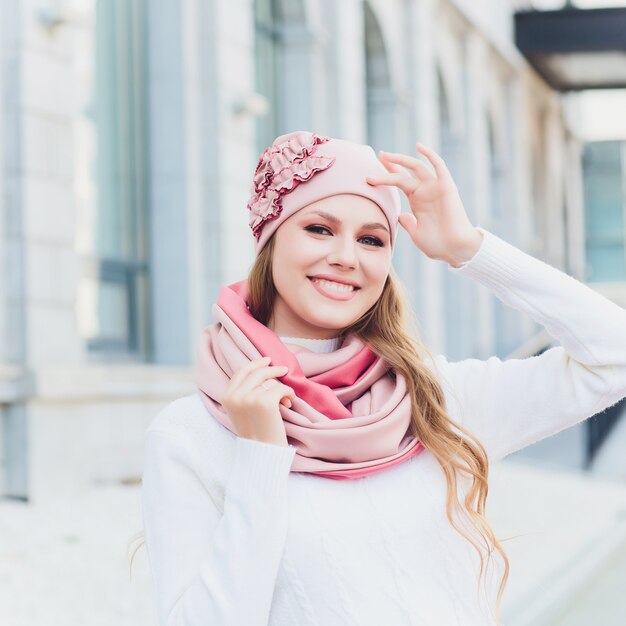 Young woman outdoor portrait with hat