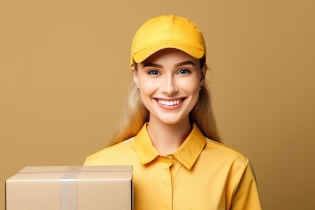 young woman package delivery concept