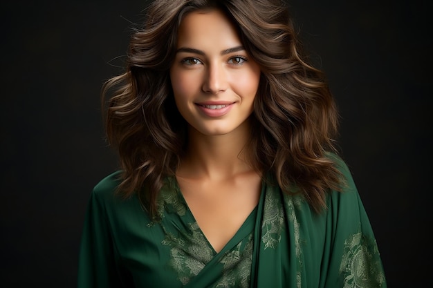 Young Woman in Pakistani Flag Dress AI