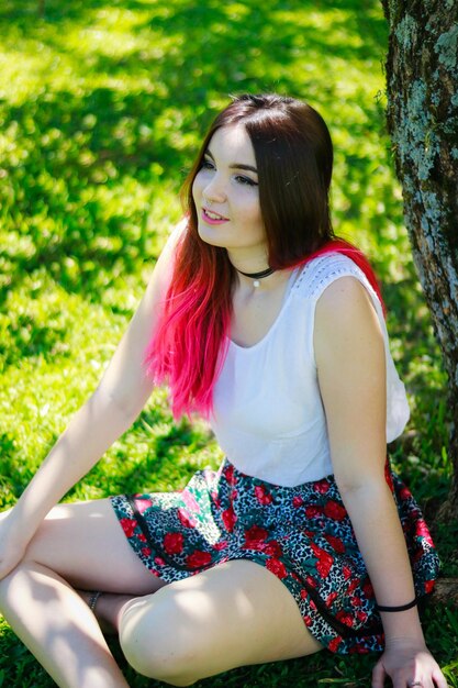 Young woman in park