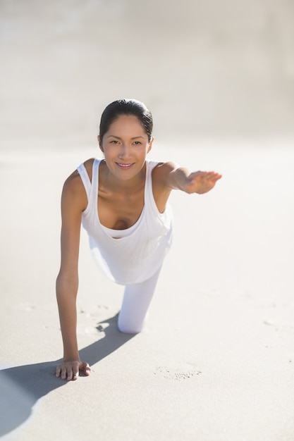 Young woman performing yoga