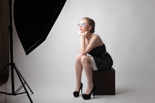 Young woman on a photoshoot