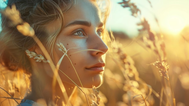 Young woman portrait in 70s fashion style