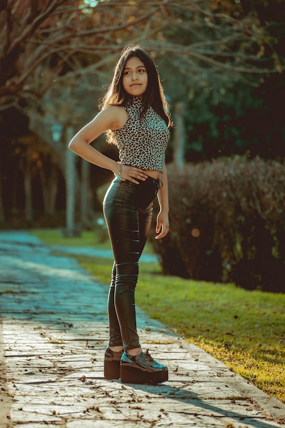 Young woman posing in the park