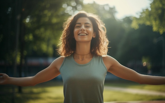 Young Woman Practicing Yoga Generative AI