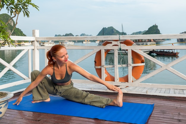 Young woman practicing yoga