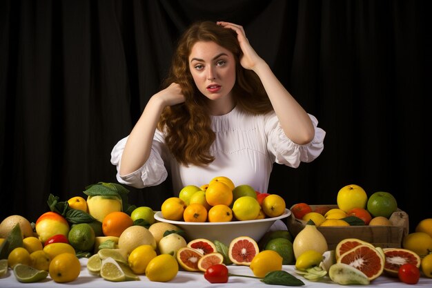 Foto giovane donna che prepara la sua dieta nutrizionale