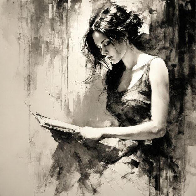 young woman reading book young woman reading book