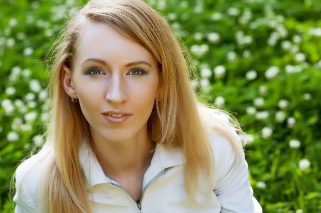 Young woman relaxing at park