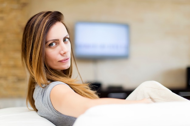 Young woman in the room