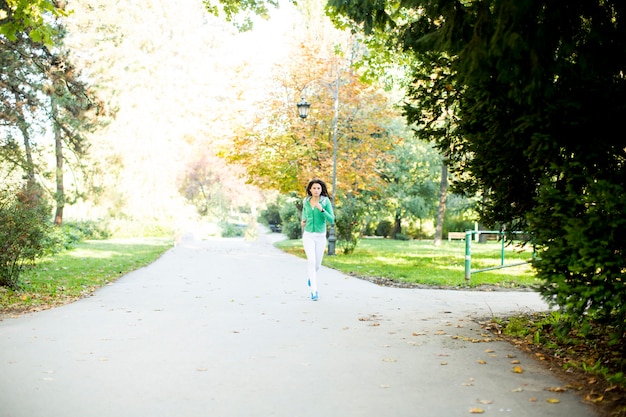 Young woman running in the park