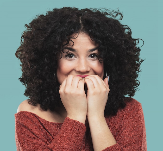 Young woman scared and nervous